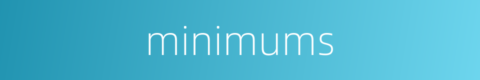 minimums的同义词