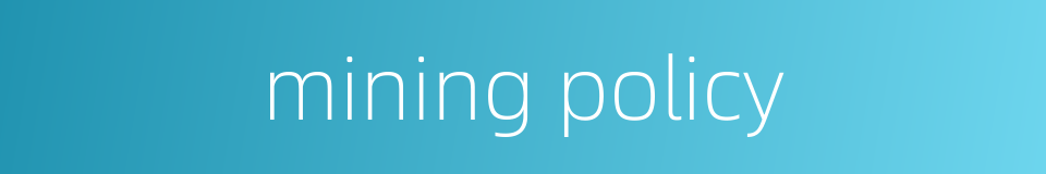 mining policy的同义词