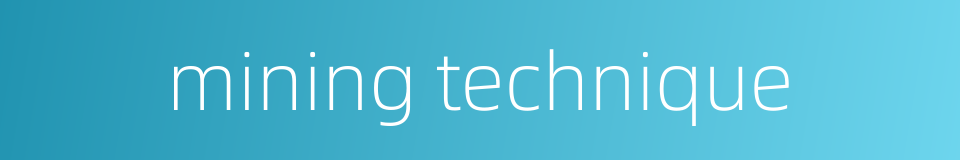 mining technique的同义词