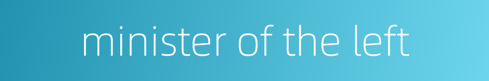 minister of the left的同义词