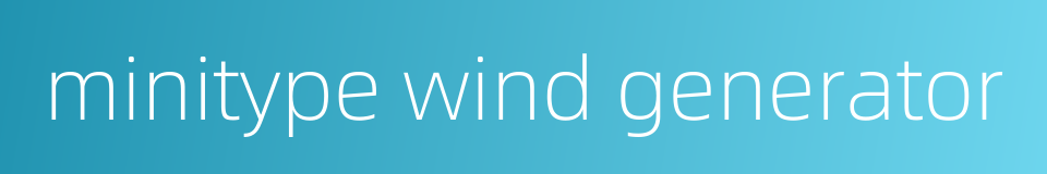 minitype wind generator的同义词