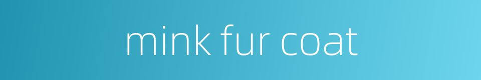 mink fur coat的同义词