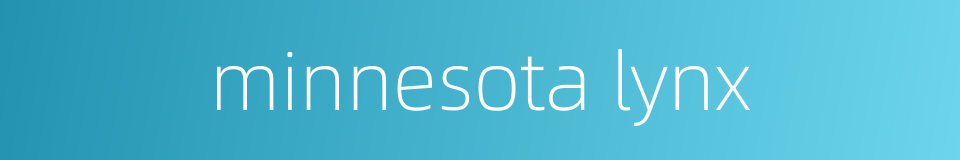 minnesota lynx的同义词