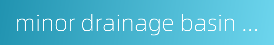 minor drainage basin management的同义词
