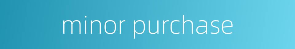 minor purchase的同义词