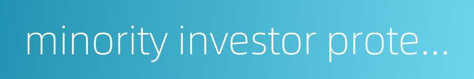 minority investor protection的同义词