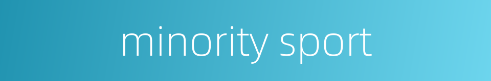 minority sport的同义词
