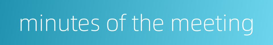 minutes of the meeting的同义词