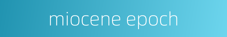 miocene epoch的同义词