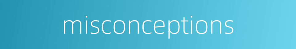 misconceptions的同义词