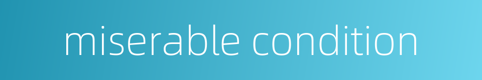 miserable condition的同义词