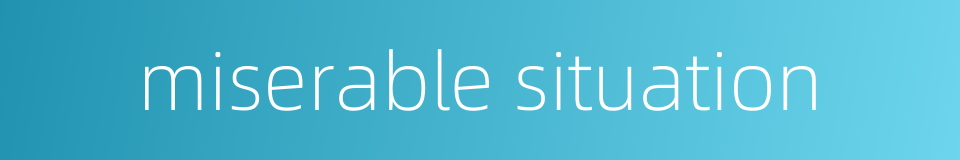 miserable situation的同义词