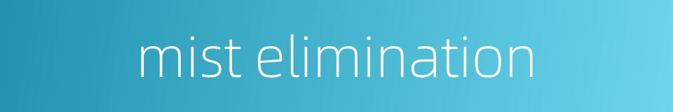 mist elimination的同义词
