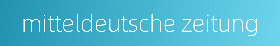 mitteldeutsche zeitung的同义词