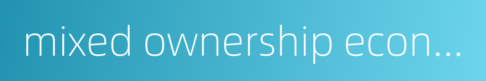 mixed ownership economy的同义词