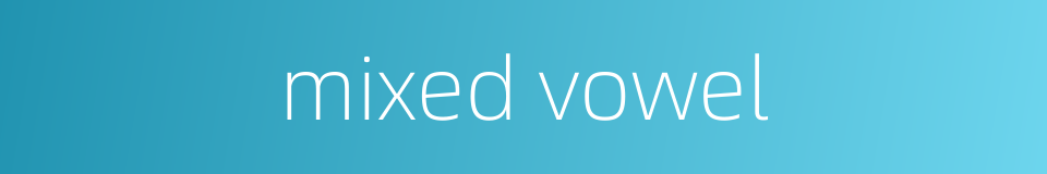 mixed vowel的同义词