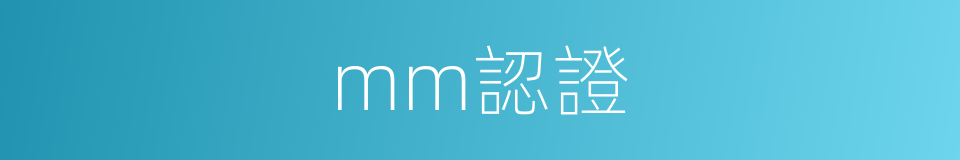 mm認證的同義詞