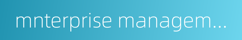 mnterprise management major的同义词