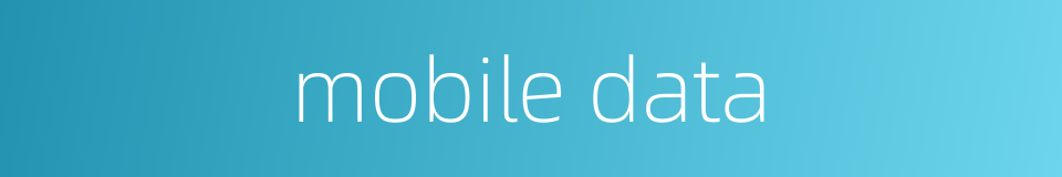 mobile data的同义词