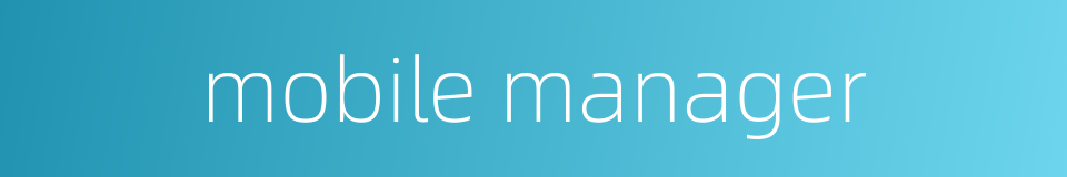 mobile manager的同义词