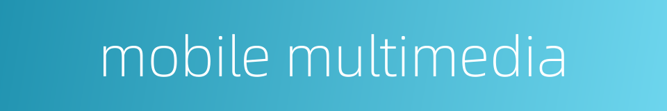 mobile multimedia的同义词
