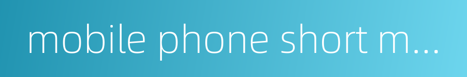 mobile phone short message的同义词