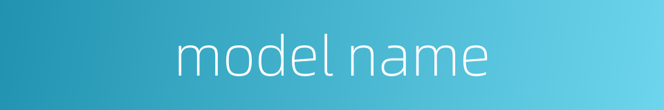 model name的同义词