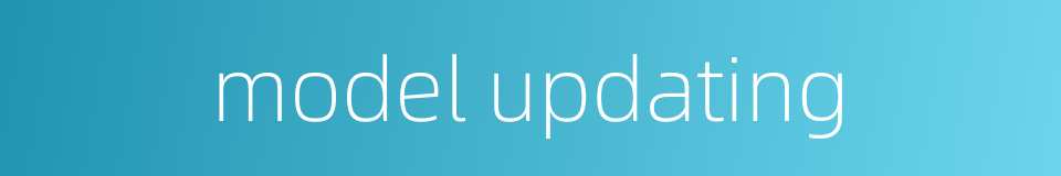 model updating的同义词