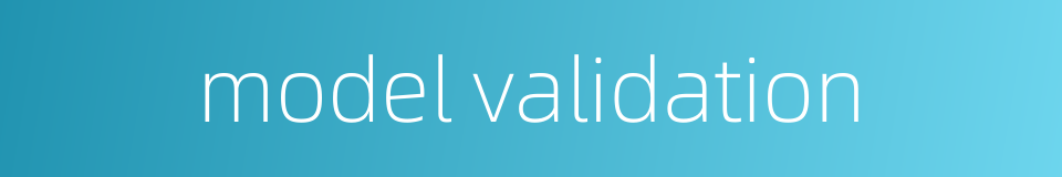 model validation的同义词