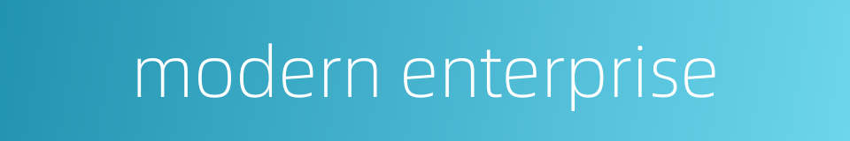 modern enterprise的同义词