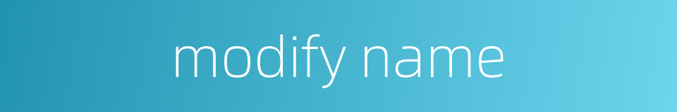 modify name的同义词