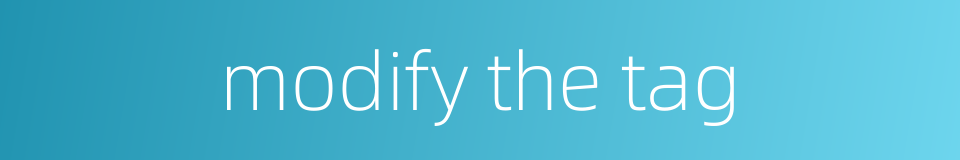 modify the tag的同义词