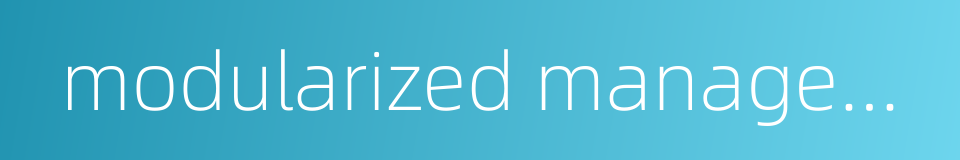 modularized management的同义词