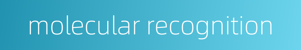 molecular recognition的同义词