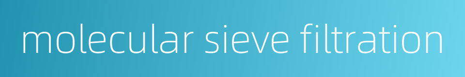 molecular sieve filtration的同义词