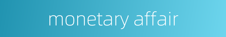 monetary affair的同义词