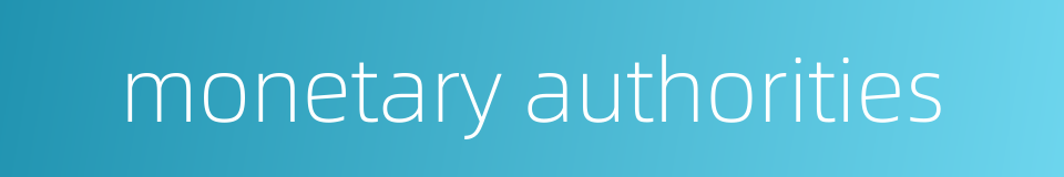 monetary authorities的同义词