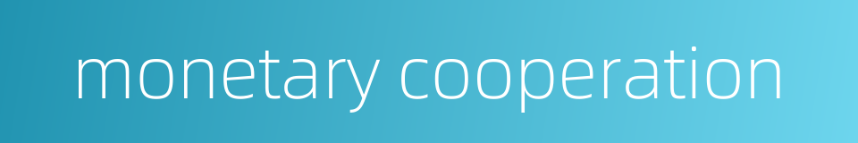 monetary cooperation的同义词