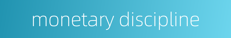 monetary discipline的同义词