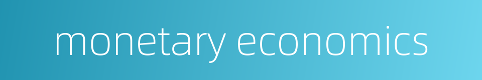monetary economics的同义词