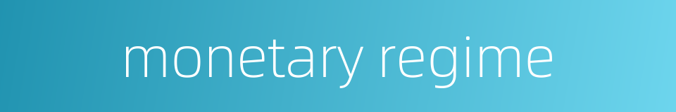 monetary regime的同义词