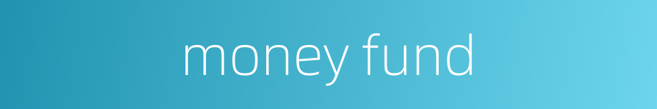 money fund的同义词