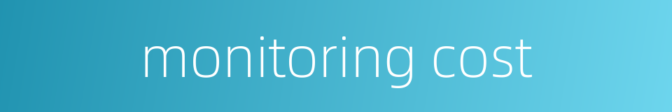 monitoring cost的同义词