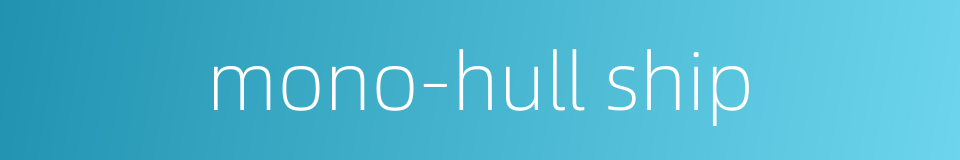 mono-hull ship的同义词