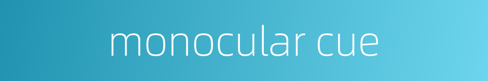 monocular cue的同义词