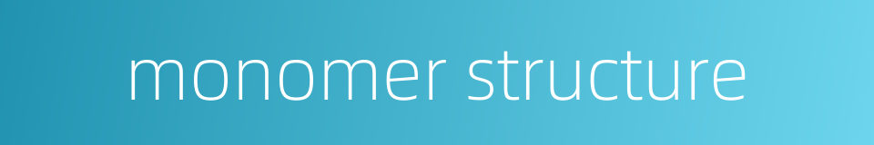 monomer structure的同义词