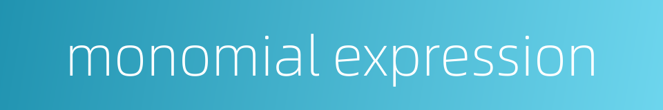 monomial expression的同义词