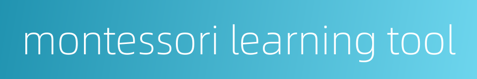 montessori learning tool的同义词
