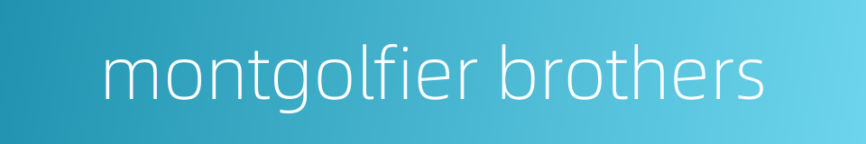 montgolfier brothers的同义词