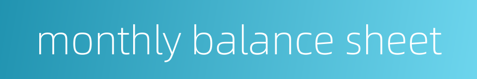 monthly balance sheet的同义词